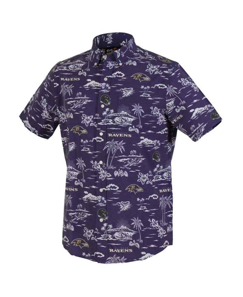 Men's Purple Baltimore Ravens Kekai Performance Button-Down Shirt