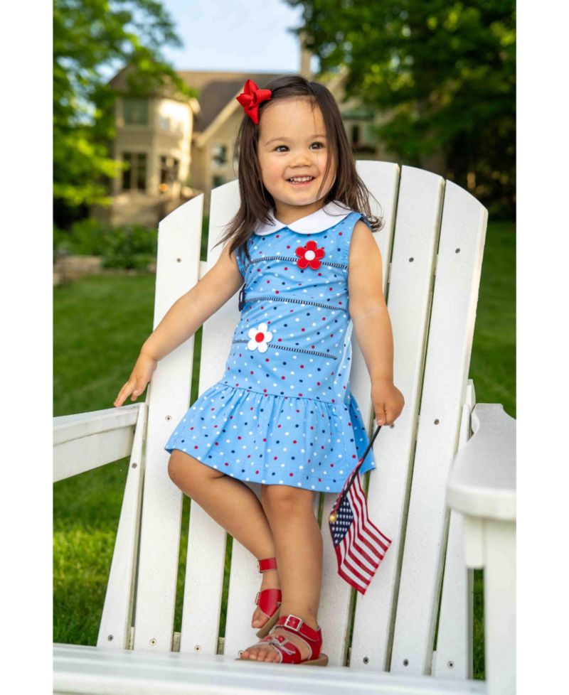 Baby Girl Printed Knit Dress With Flowers