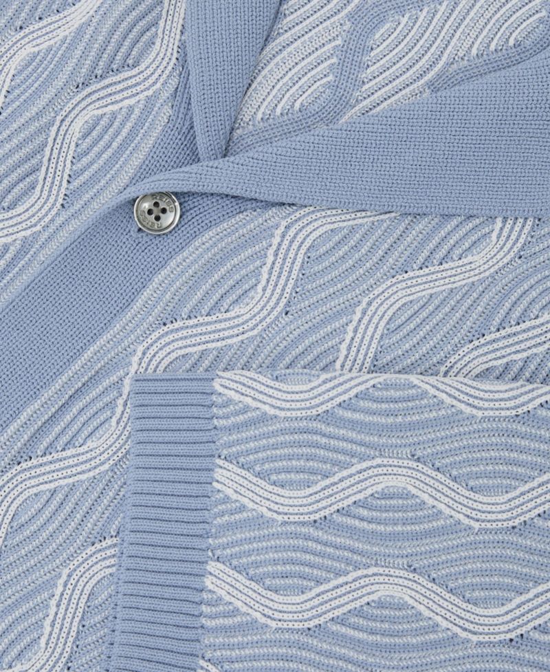 Men's Johnny Cuban Button Through Wave Stripe Shirt