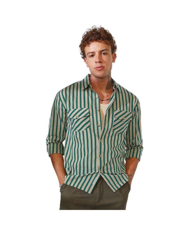 Men's Candy Striped Oversized Shirt