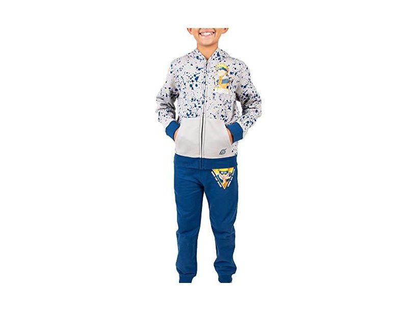Classic Youth Boys Gray Zip Hoodie and Navy Jogger Pants-XXL