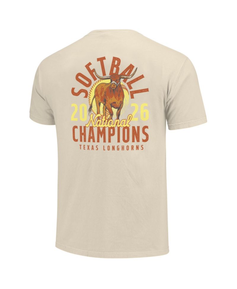Men's and Women's Cream Texas Longhorns 2026 NCAA Softball Women's College World Series Mascot Overlay T-Shirt