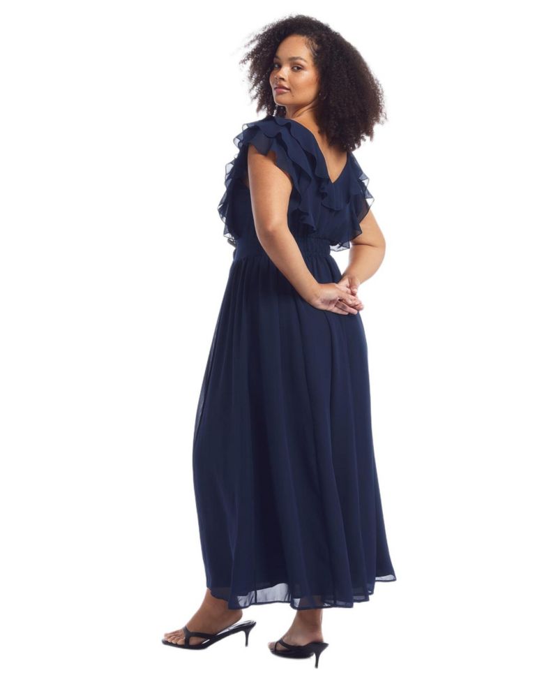 Women's June and Vie Ruffled Chiffon Maxi Dress