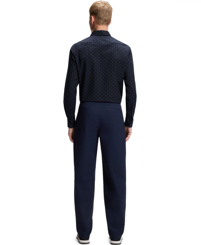 Men's Stretch-Cotton Dobby Regular-Fit Dress Shirt