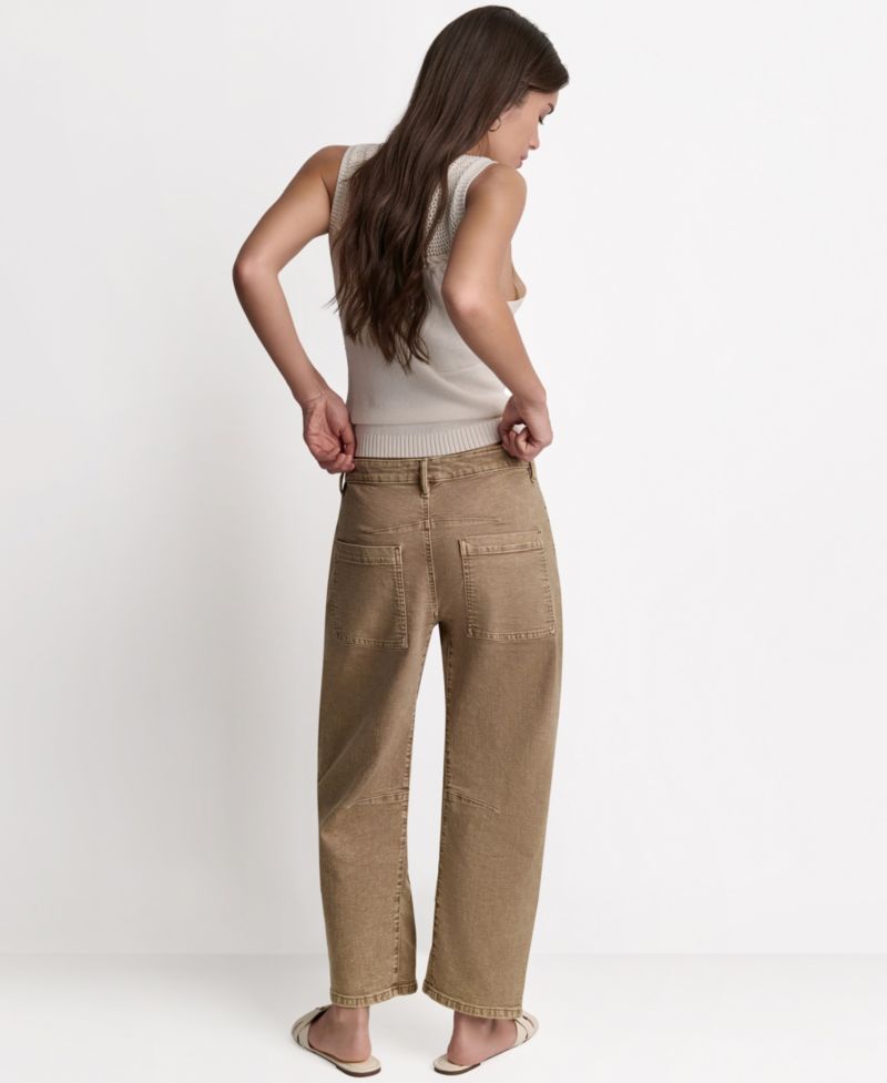 Women's Mid-Rise Barrel Leg Pants