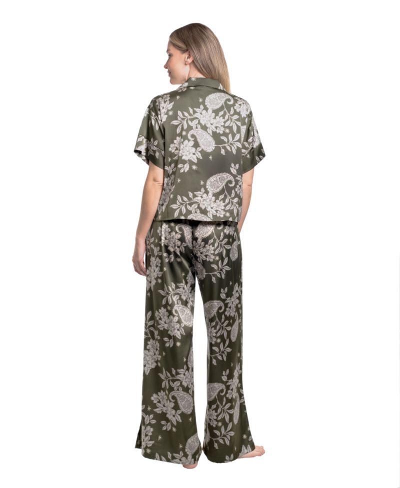 Women's Paisley Pretty Satin 2-Piece Pajama Set