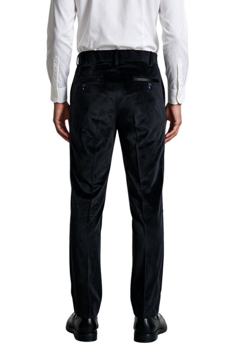 Men's Stallone Slim-Fit Velvet Tux Trouser