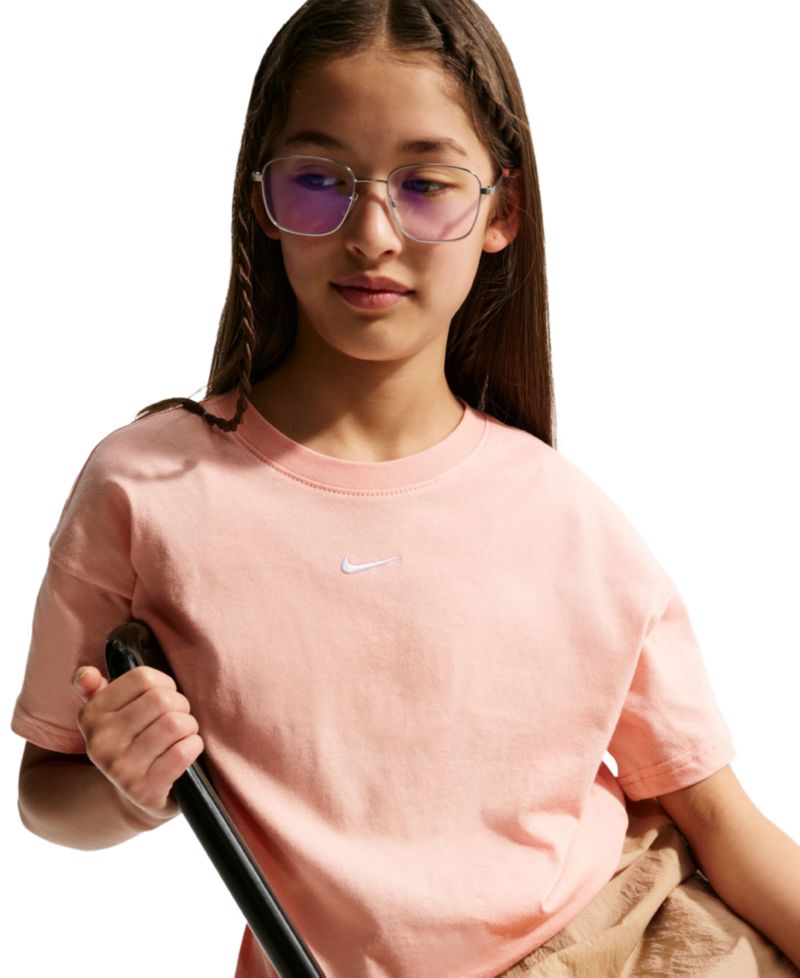 Girls' 7-16 Sportswear Essential Cotton Swoosh Logo T-Shirt