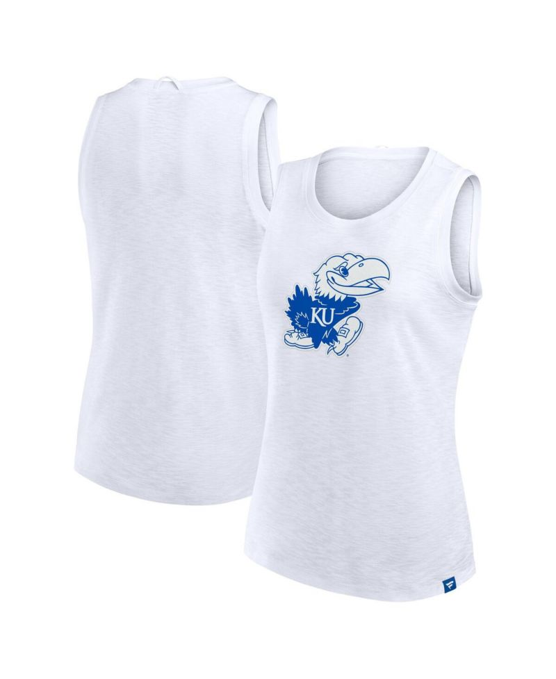 Women's White Kansas Jayhawks Activate Slub Tank Top