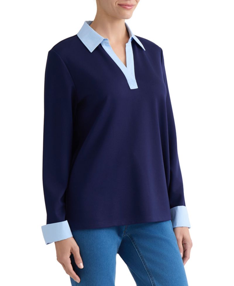 Petite V-Neck Twofer Top