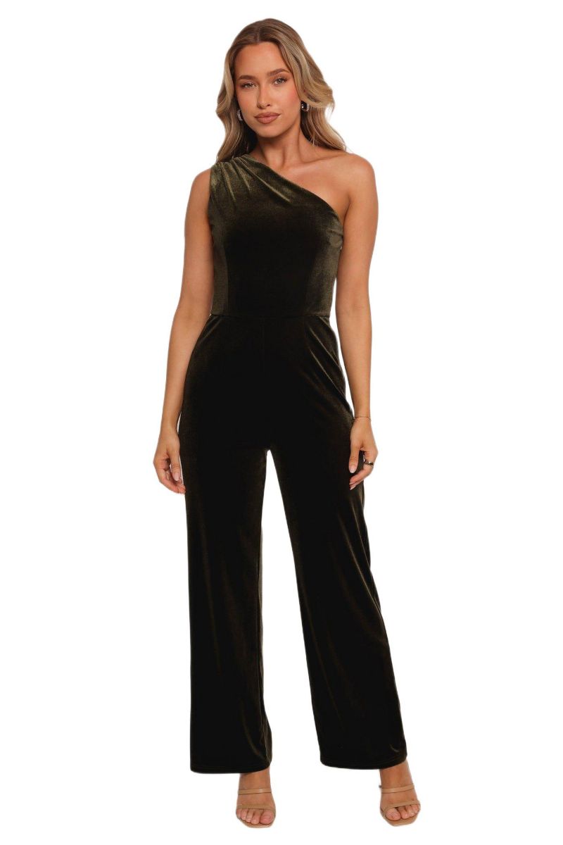 Women's Xita Velvet One Shoulder Jumpsuit