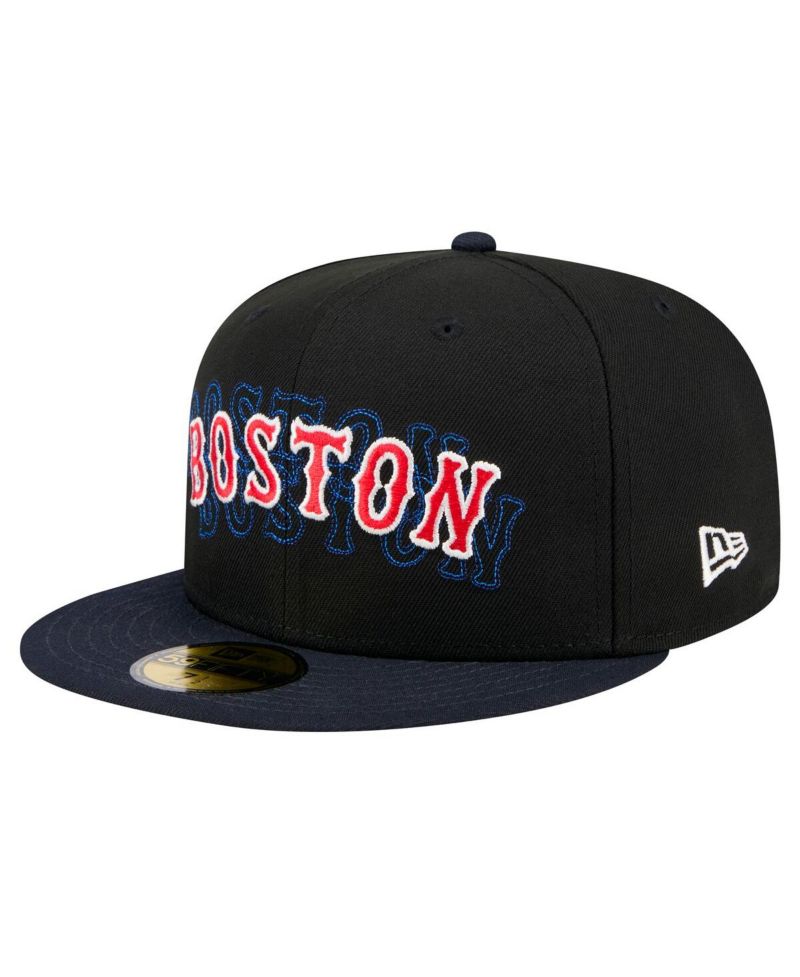 Men's Black Boston Red Sox Shadow Stitch 59FIFTY Fitted Hat