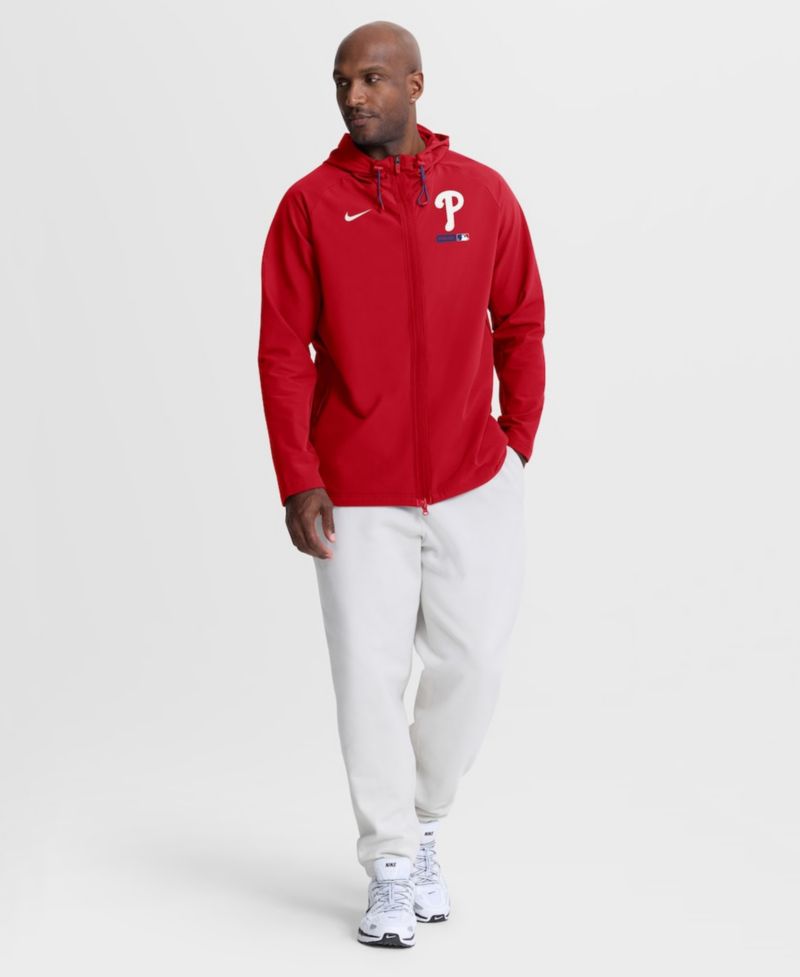 Men's Red Philadelphia Phillies Authentic Collection Raglan Therma-FIT Full-Zip Hooded Jacket