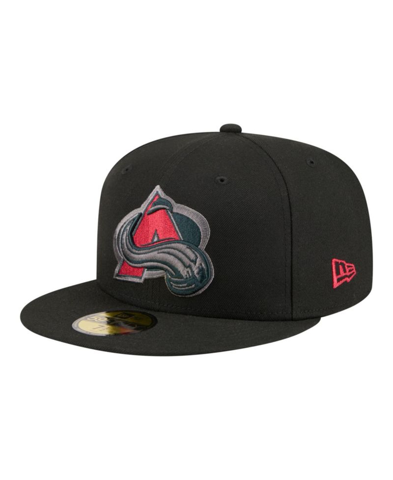 Men's Black Colorado Avalanche Color Pop 59FIFTY Fitted Hat