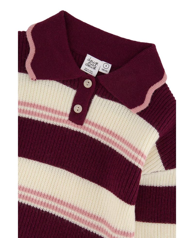 Little and Big Girl 6-14 Years Scalloped Collar Sweater