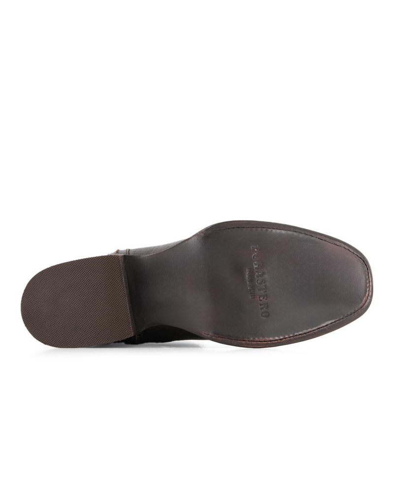 Men's Leather Cowboy Boots with Square Toe