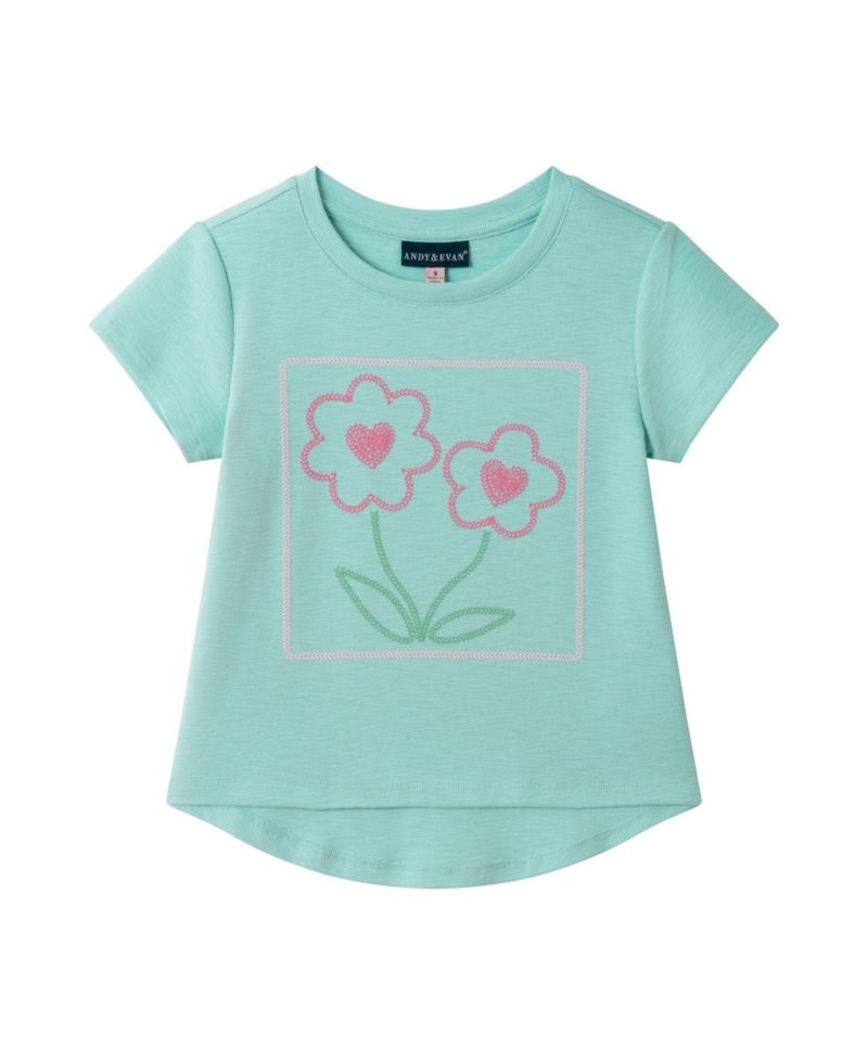 Toddler Girls 2T- 6X Sparkle Bloom Emroidered Tee
