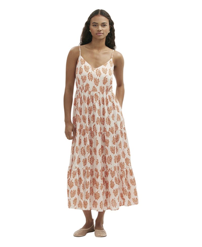 Women's Emmie Cotton V-Neck Tiered Midi Dress