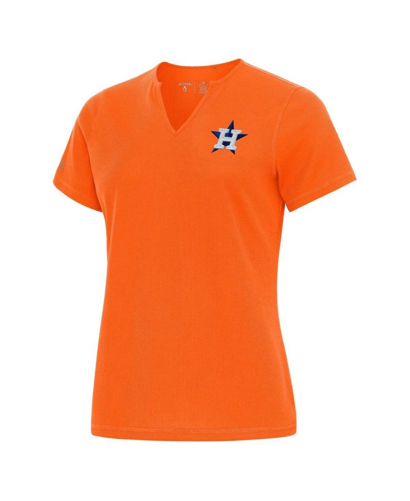 Women's Orange Houston Astros Notch Neck T-Shirt