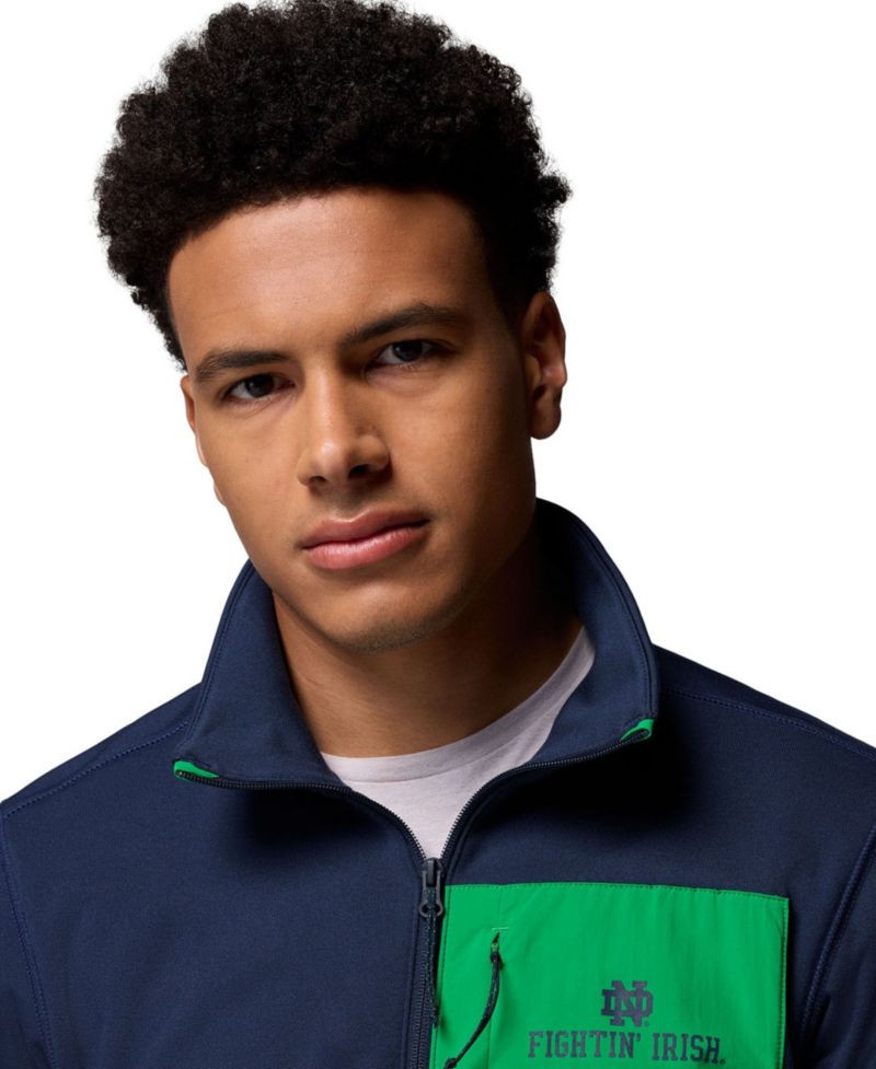 Men's Navy Notre Dame Fighting Irish Hike Omni-Wick Half-Zip Pullover Sweatshirt