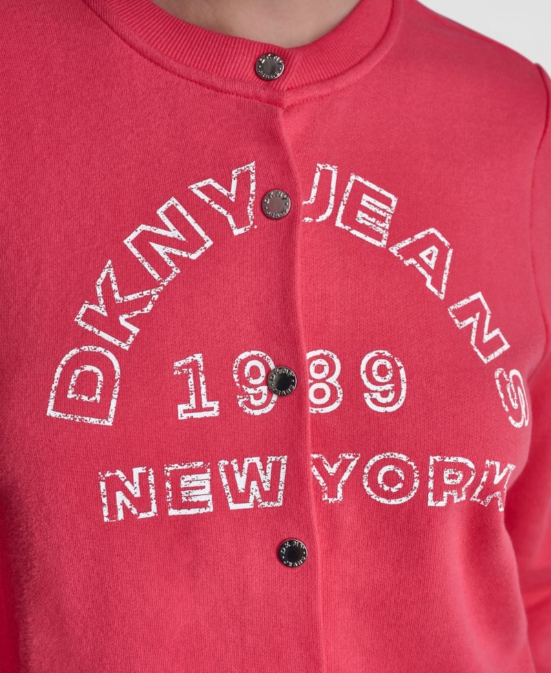 Women's Long-Sleeve Logo Button-Front Shrunken Jacket