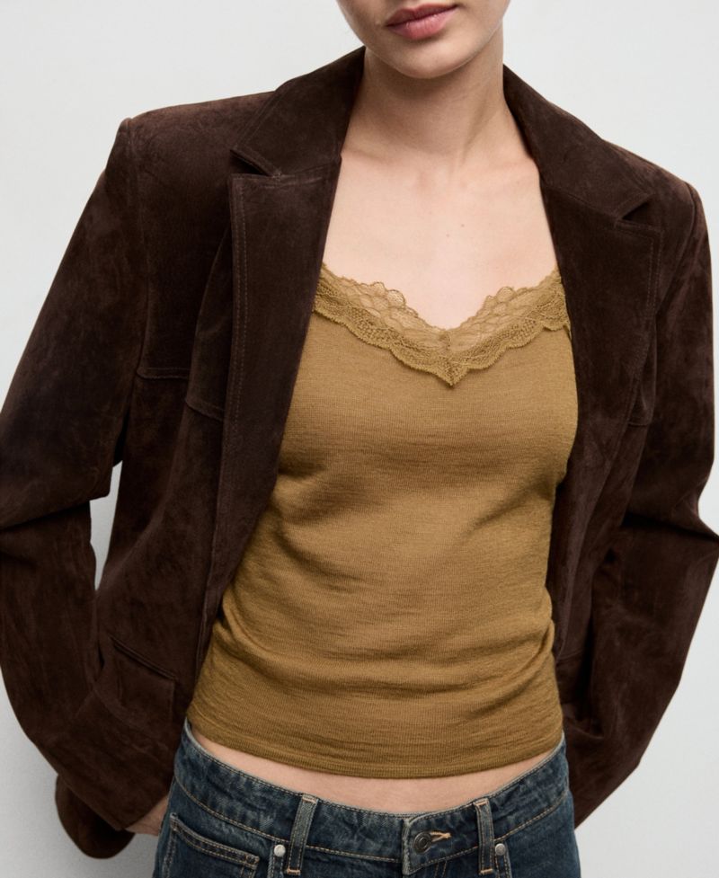 Women's Wool-Blend Lace Top