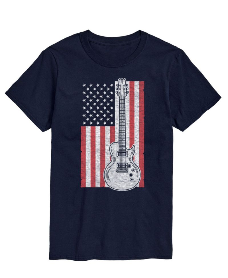 Men's American Flag Guitar Short Sleeve T-Shirt
