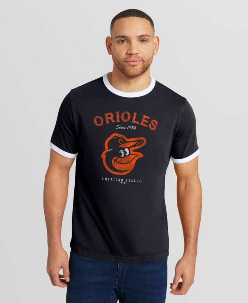 Darius Rucker Collection By Men's Black Baltimore Orioles Washed Ringer T-Shirt