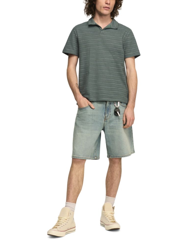 Men's Jacquard Striped Polo Shirt