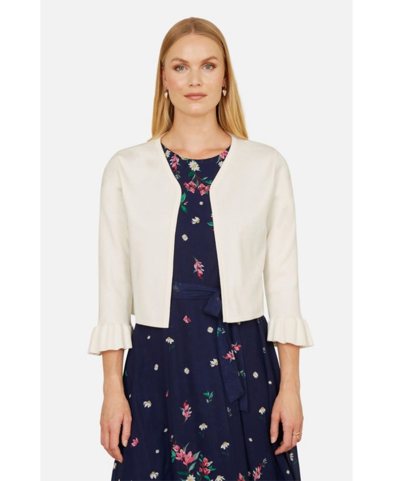 Women's Bell Sleeves Cropped Cardigan
