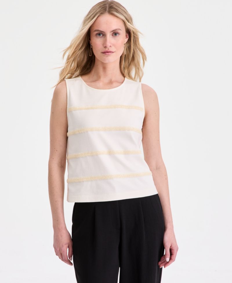 Women's Cotton Bead-Embellished Tank Top