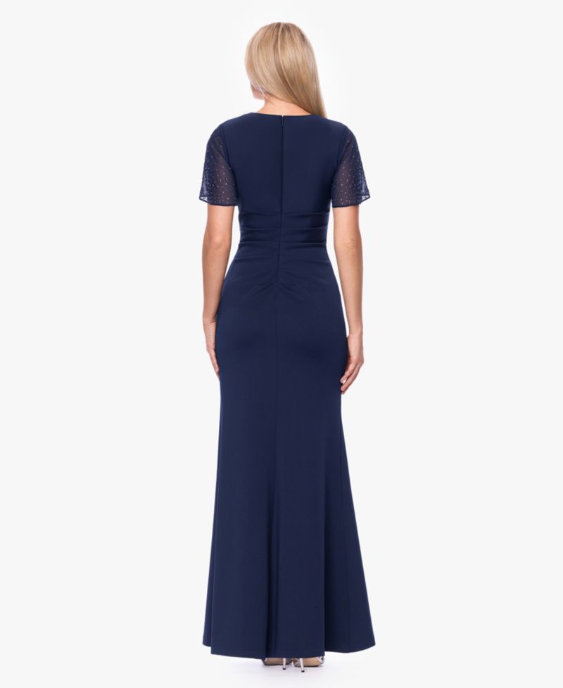 Women's Flutter-Sleeve V-Neck Gown
