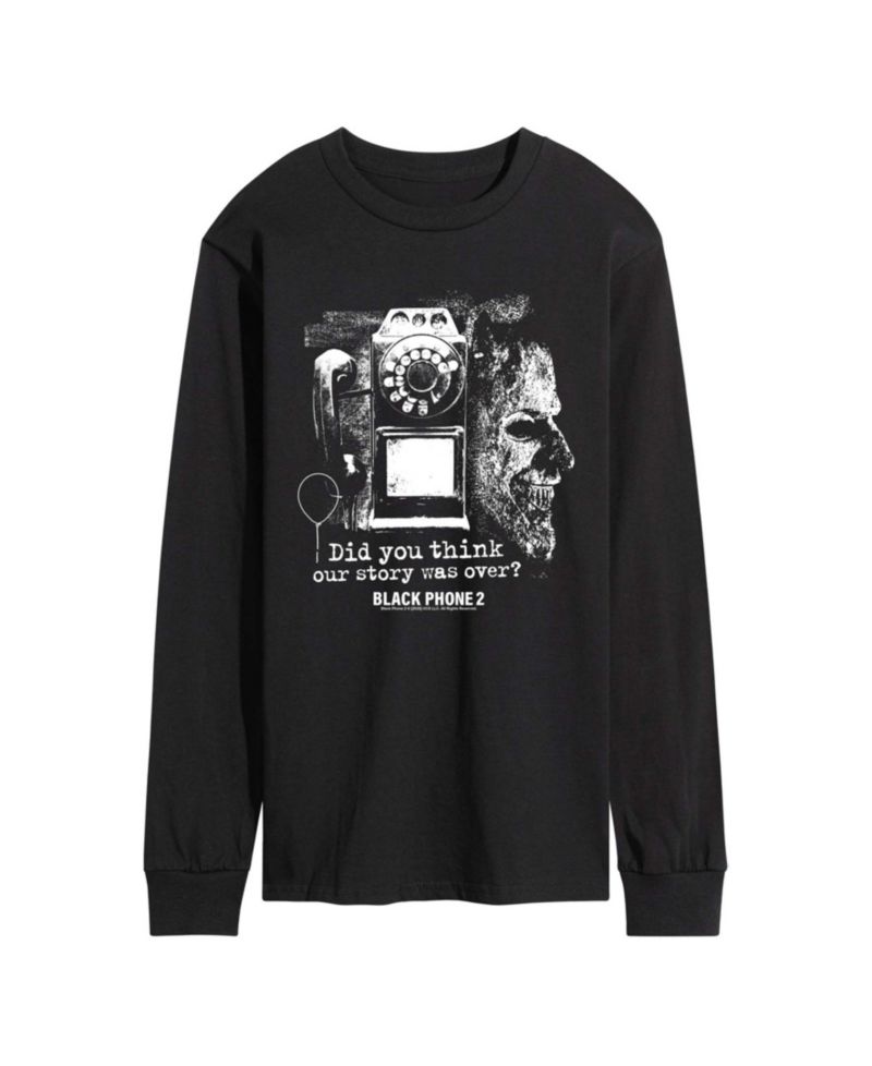 Men's Black Phone 2 Collage Long-Sleeve Graphic T-Shirt