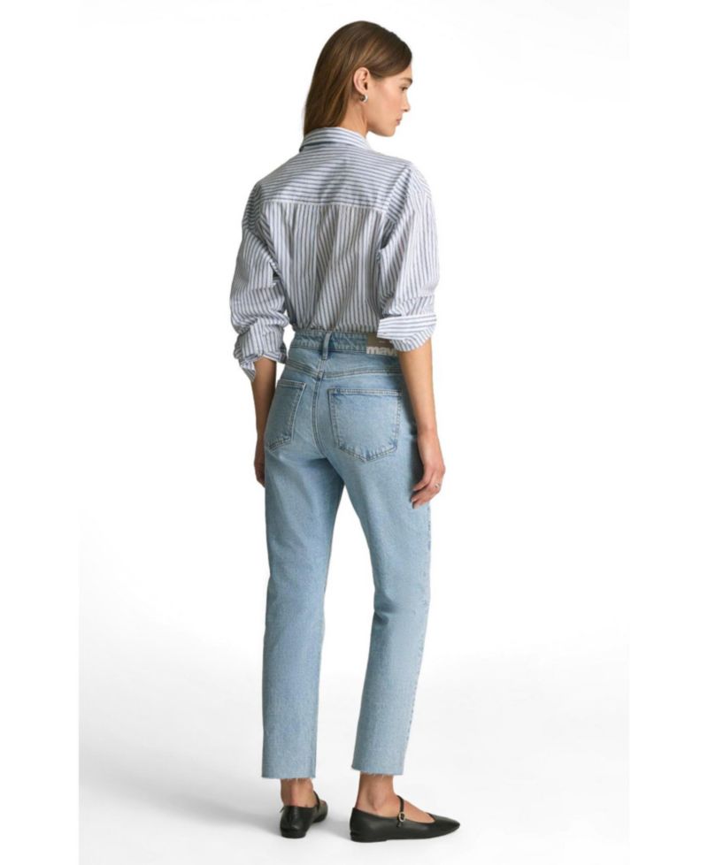 Women's New York High Rise Straight Leg In Lt Brushed Classic Blue