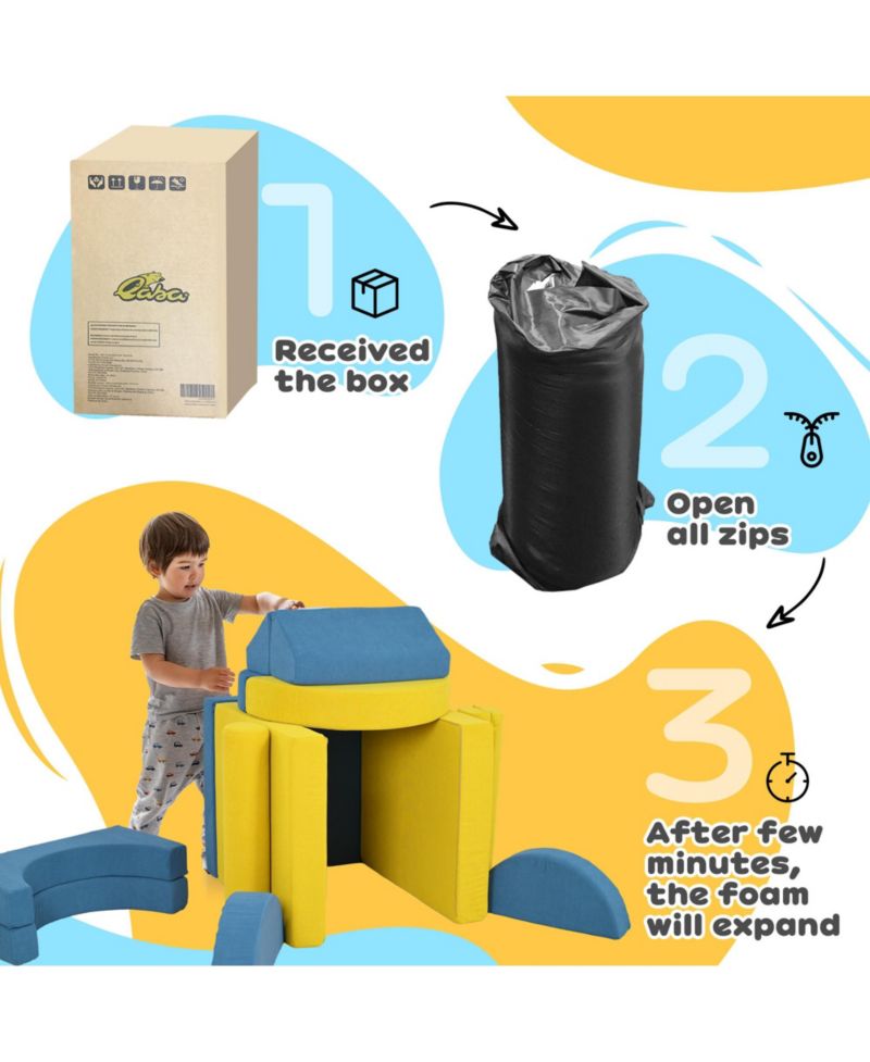 Kids Foam Climbing Blocks, 14 Pcs Climbing Toys for Toddlers,