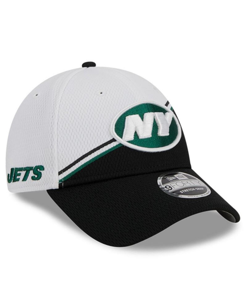 Men's White/Black New York Jets 2023 Sideline 9FORTY Adjustable Hat