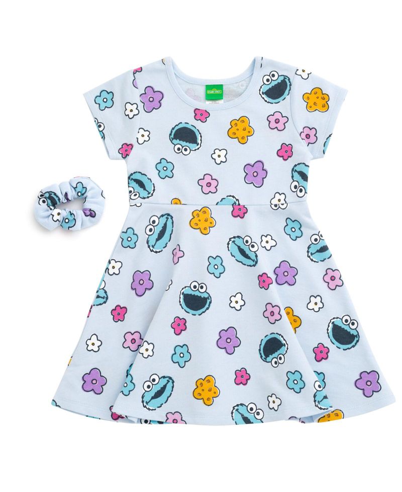 Baby Girls 2-Piece Skater Dress and Scrunchie Set