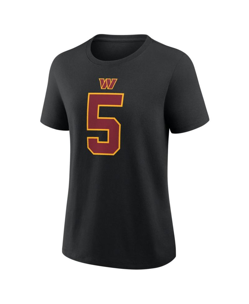 Women's Jayden Daniels Black Washington Commanders Name & Number T-Shirt
