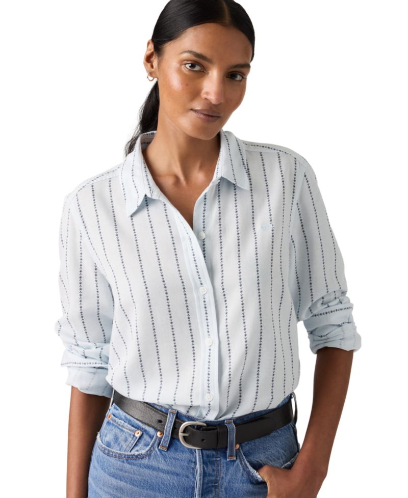 Women's Striped Point Collar Shirt