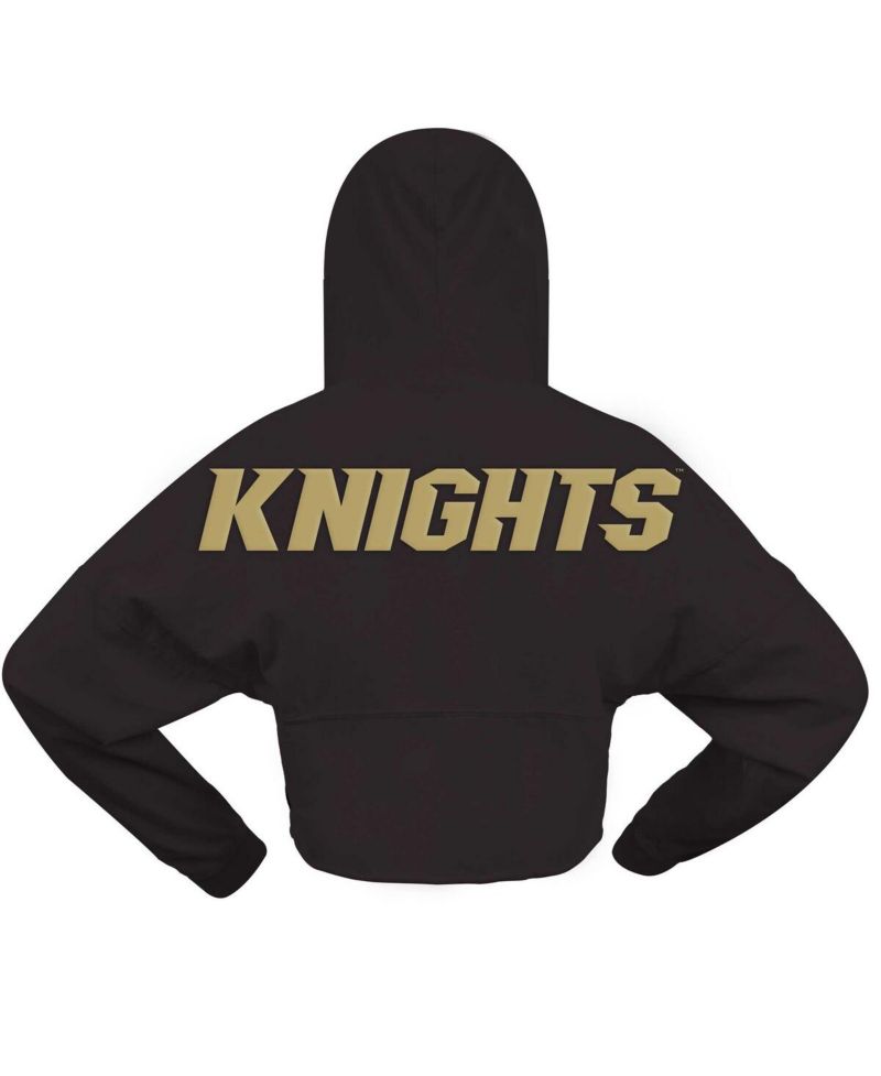 Women's Black UCF Knights Oversized Cropped Pullover Hoodie