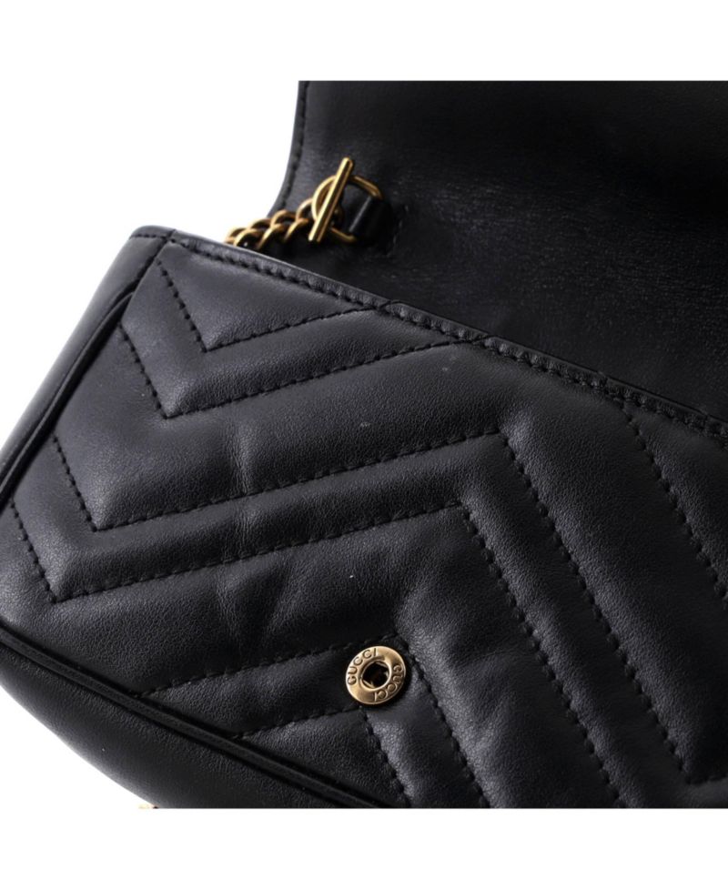 Super Mini GG Marmont Flap Bag Matelasse Leather