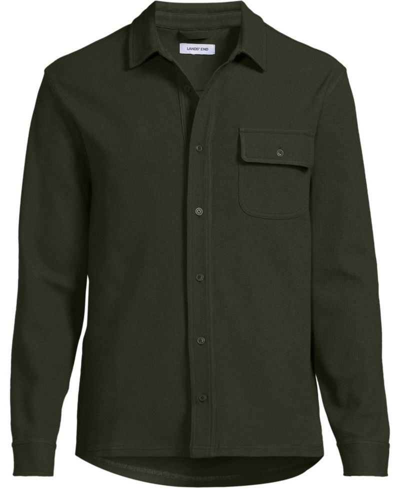 Men's Long Sleeve Knit Workwear Waffle Shirt