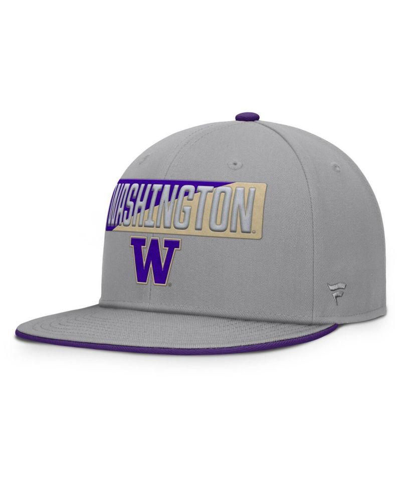 Men's Gray Washington Huskies Duo Snapback Hat