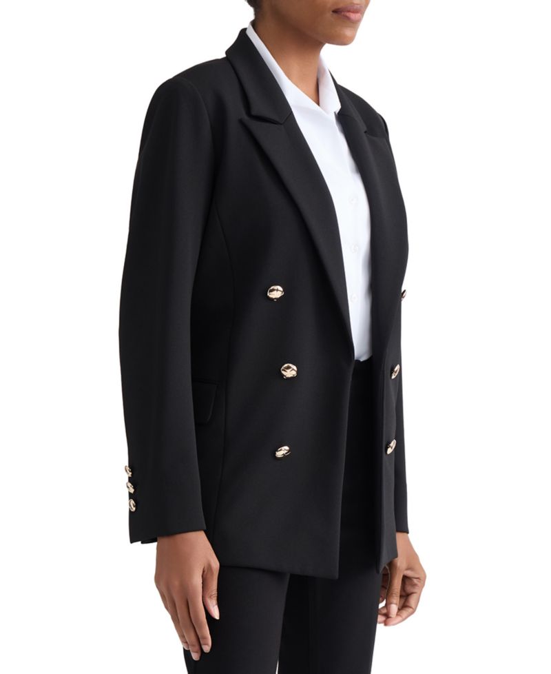 Women's Double-Breasted Open-Front Blazer