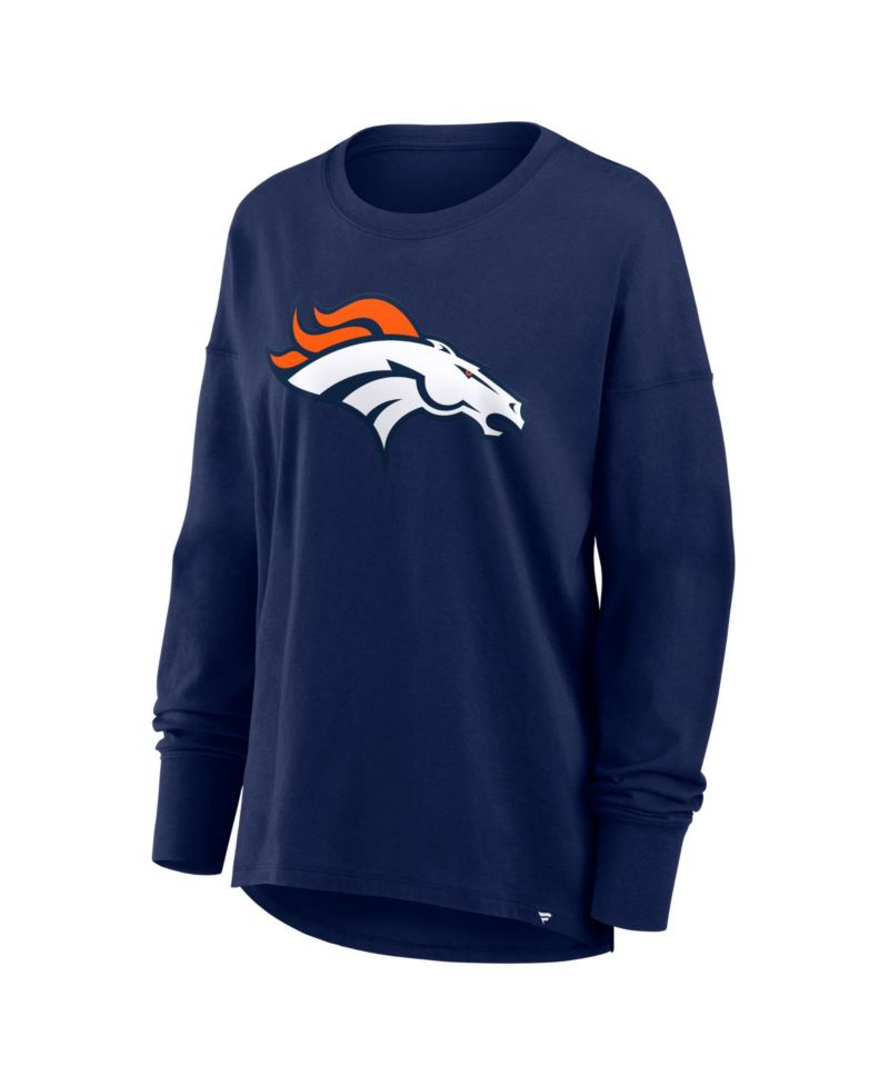 Women's Navy Denver Broncos Essential Long Sleeve T-Shirt