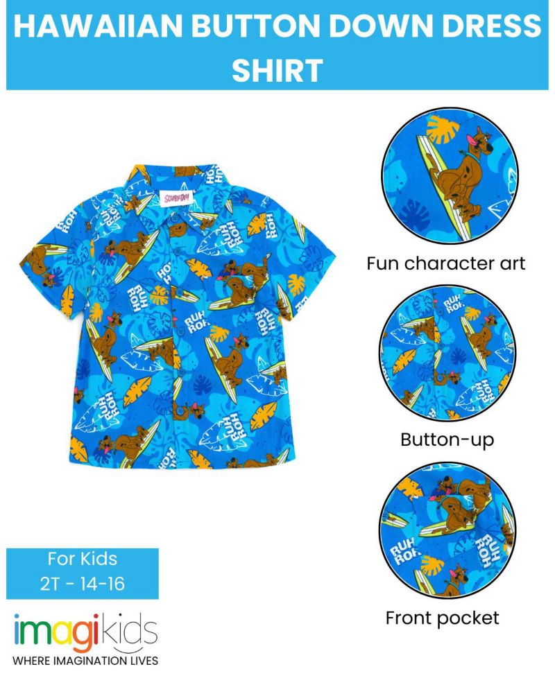 Scooby-Doo Hawaiian Button Down Dress Shirt