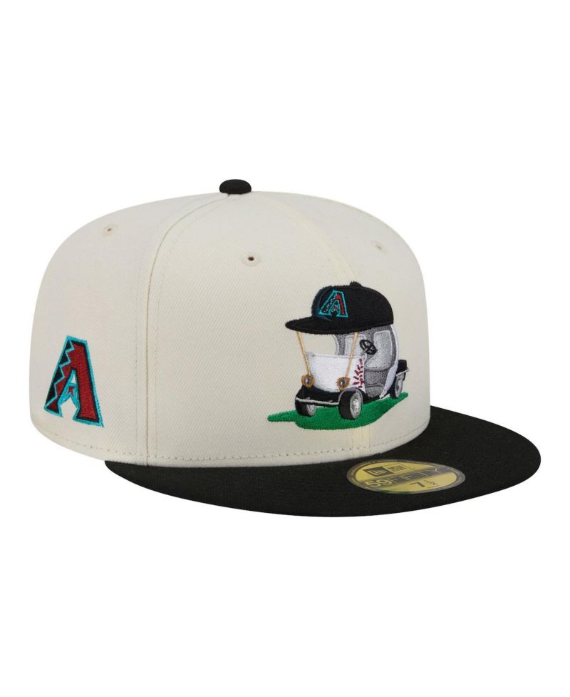 Men's Cream/Black Arizona Diamondbacks Bullpen Cart 59FIFTY Fitted Hat