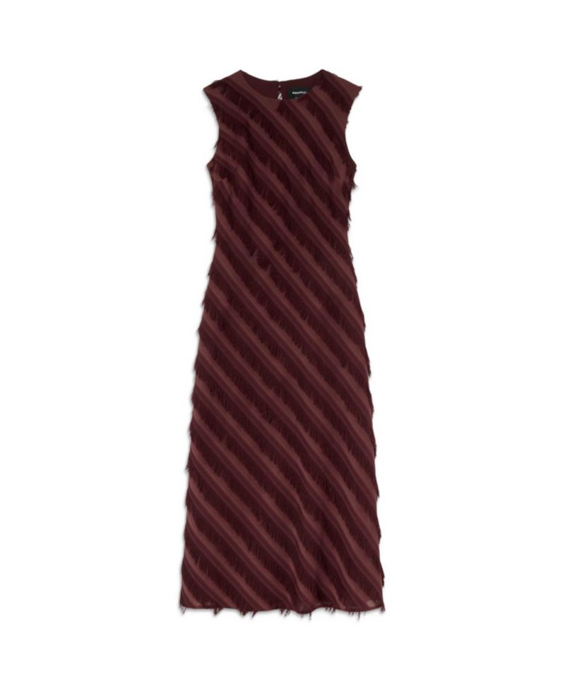 Women's Fringe-Textured Sleeveless Midi Dress