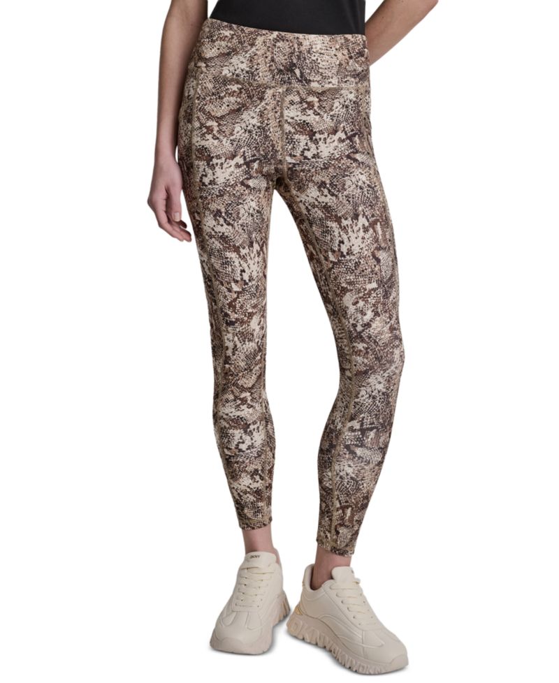 DKNY Women's Printed High-Wasit Fitness Tights Pants