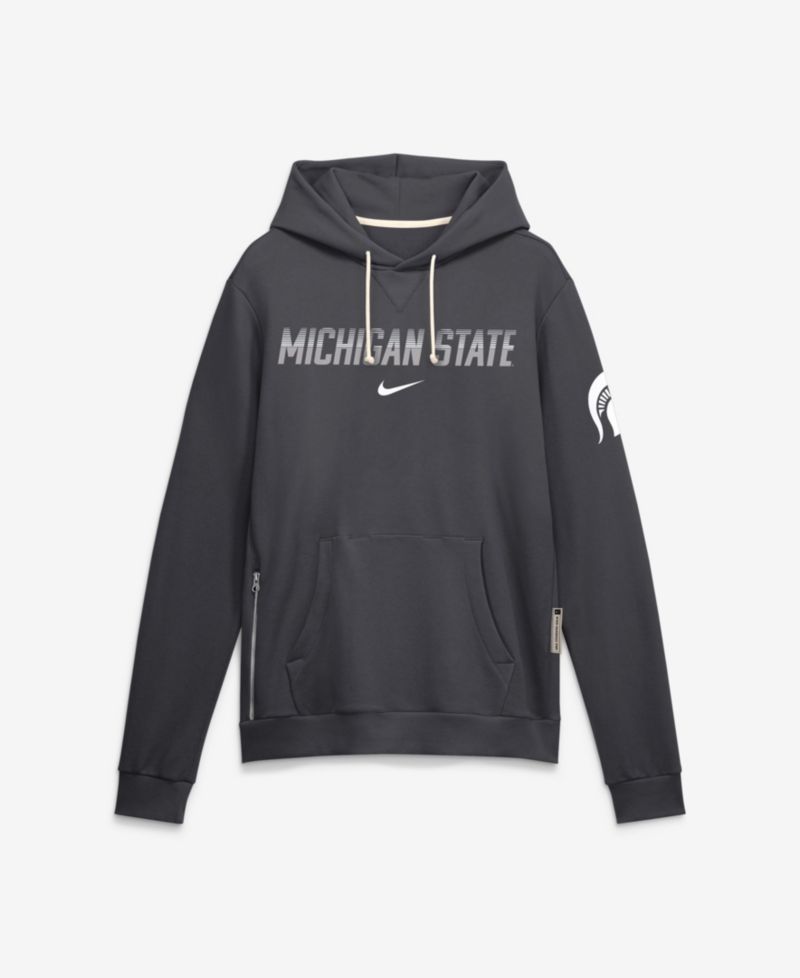 Men's Anthracite Michigan State Spartans 2026 Sideline Standard Issue Dri-FIT Hoodie